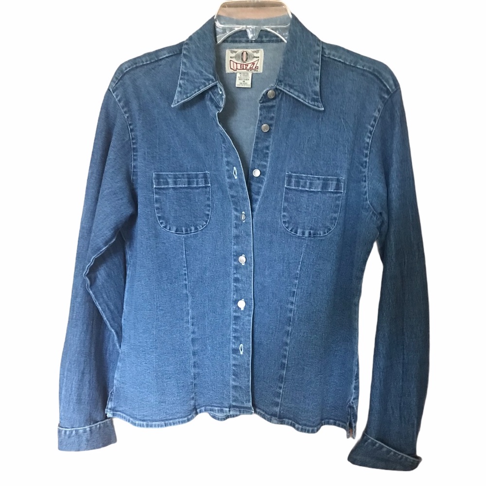 Quizz blue denim Jean shirt sz M